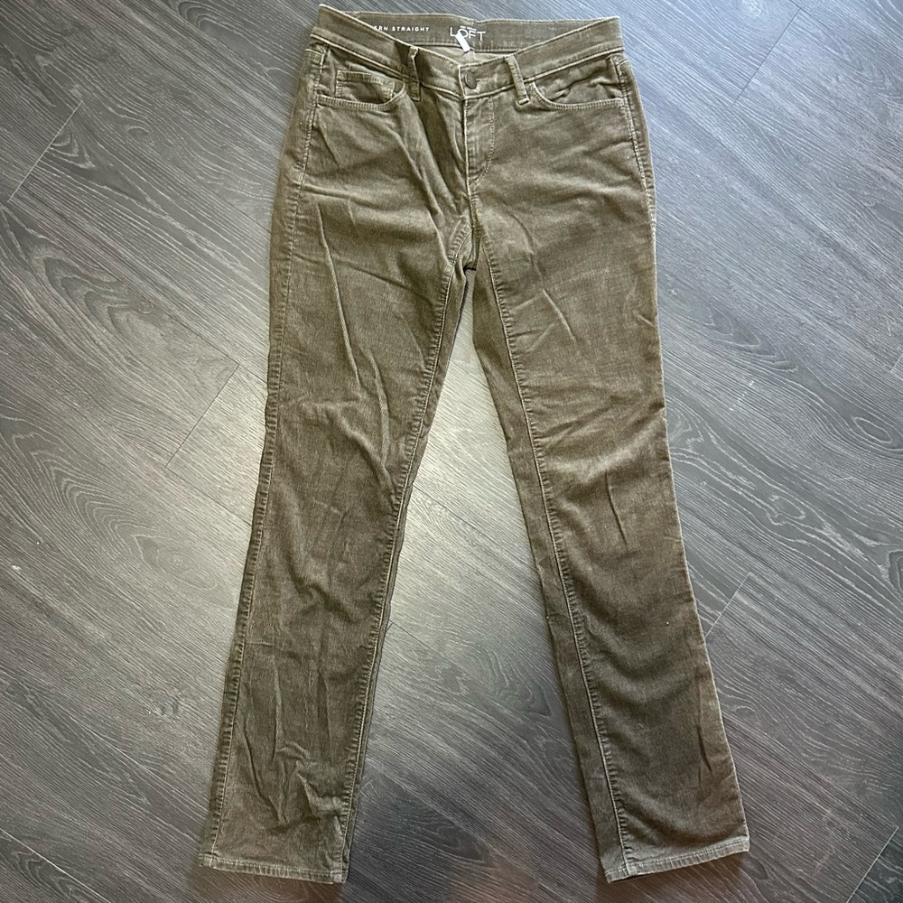 Ann Taylor LOFT Modern Straight Stretch Corduroy Pants